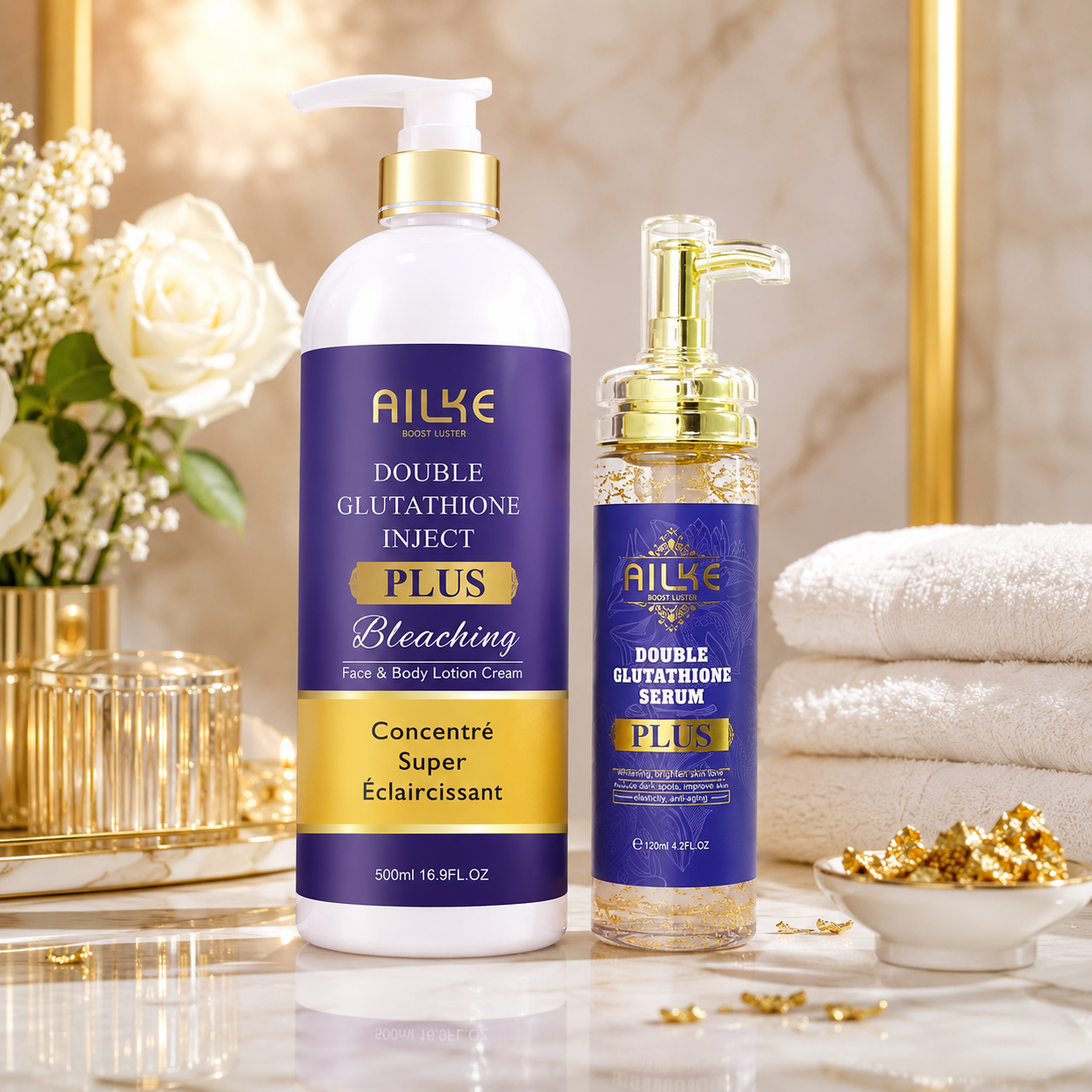 AILKE Glutathione Brightening Body Lotion & Serum
