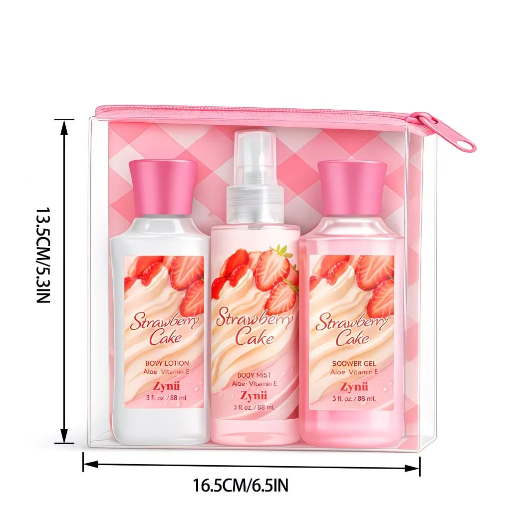 Lurxe | Strawberry Cake Bath Set